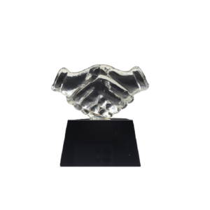 Hand Shake Crystal Trophy - CGT004