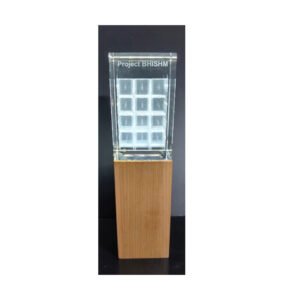 Crystal Cube With 3d Engraved Trophy - CCT006
