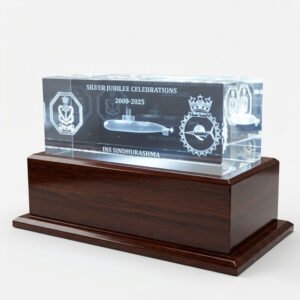 3d crystal cube wth light base - CCT003