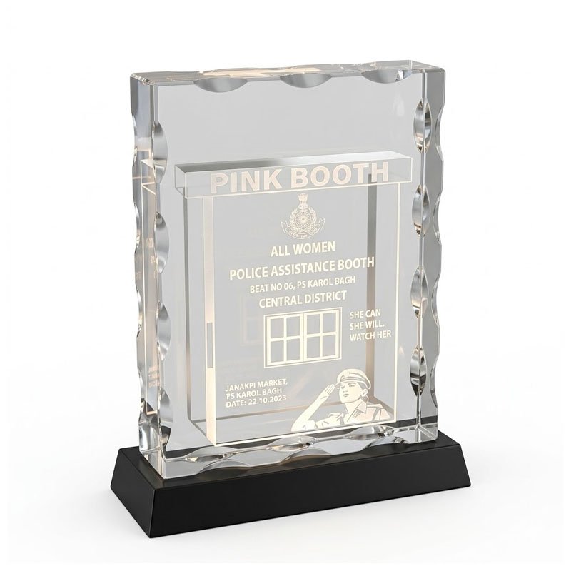 Transparent Crystal Trophy - CGT014