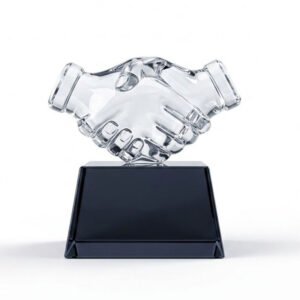 Hand Shake Crystal Trophy - CGT004